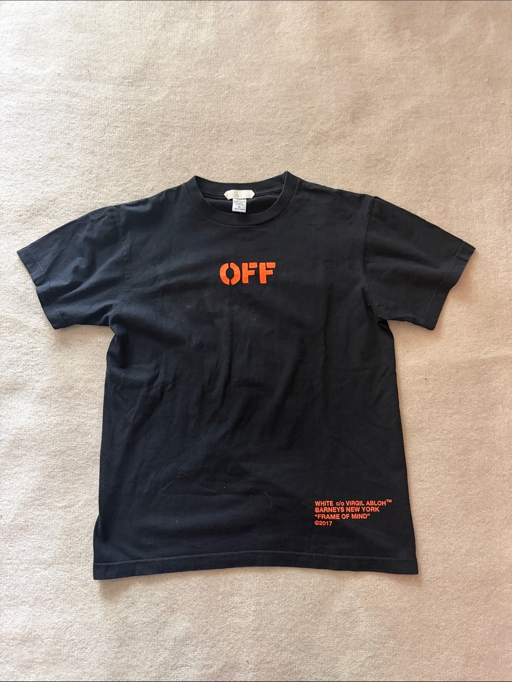 Off-White Black Tee with Orange 'OFF' Chest Logo